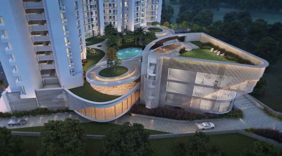Mahavir-Spring-Elevation-Image-Bottom-Amenites-Podium-Night