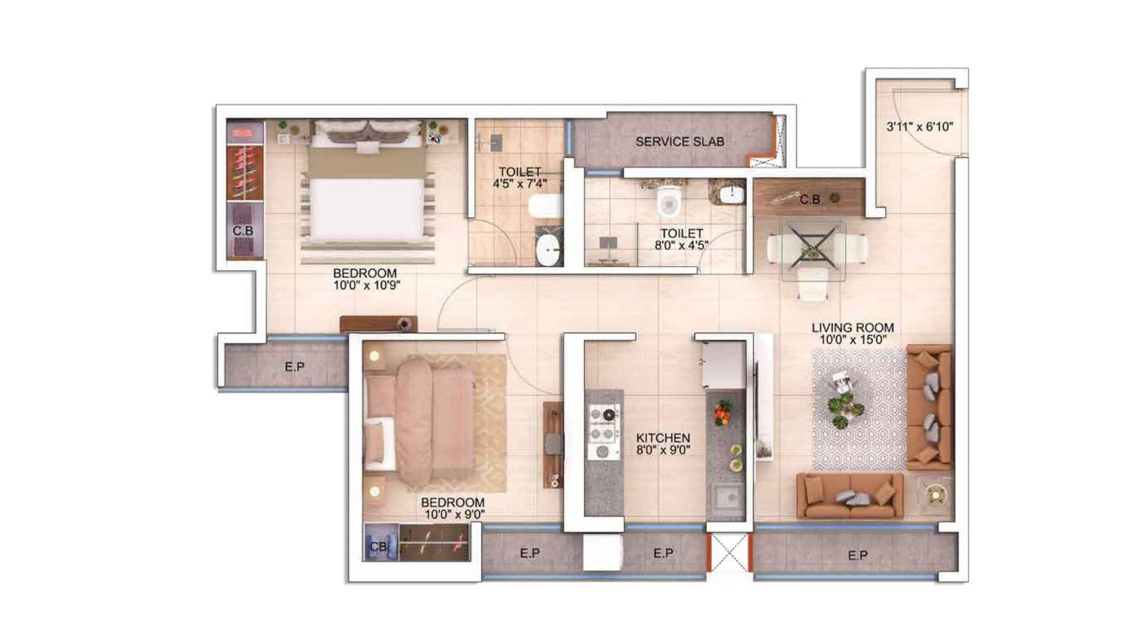 Mahavir-Spring-Floor-Plan-2-BHK-Type-B