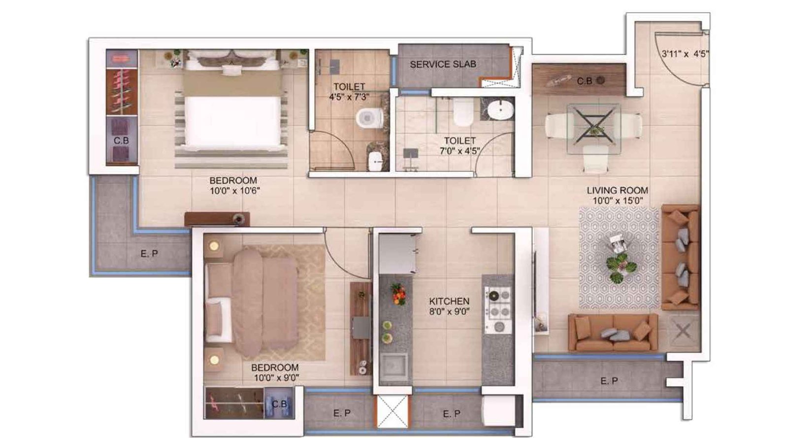 Mahavir-Spring-Floor-Plan-2-BHK-Type-C